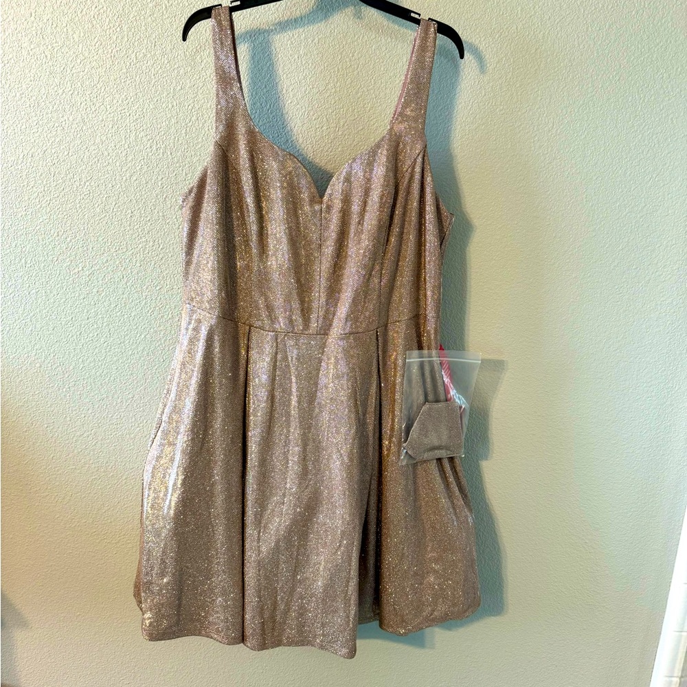 B Smart champagne pink glitter dress